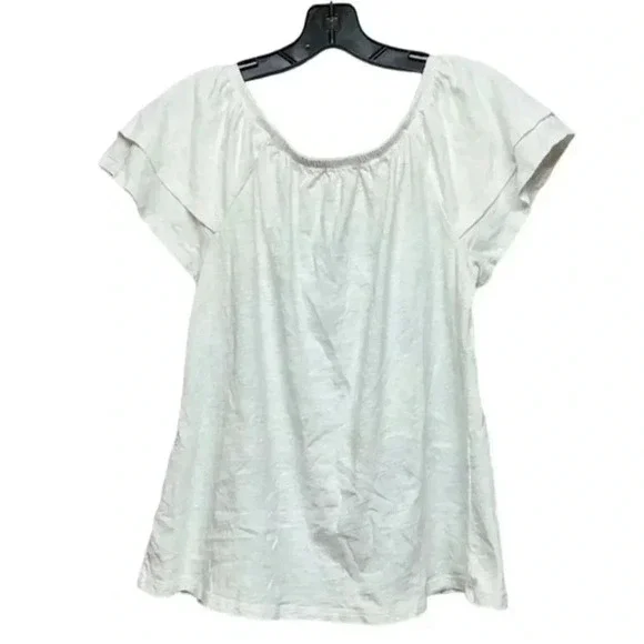 Democracy Women's White Ruffle Sleeve Embroidered Floral Blouse Size M - Picture 2 of 4